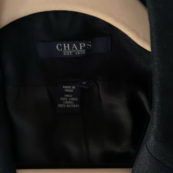 Chaps Ralph Lauren Navy Linen Blazer Size 10 - Picture 14 of 14
